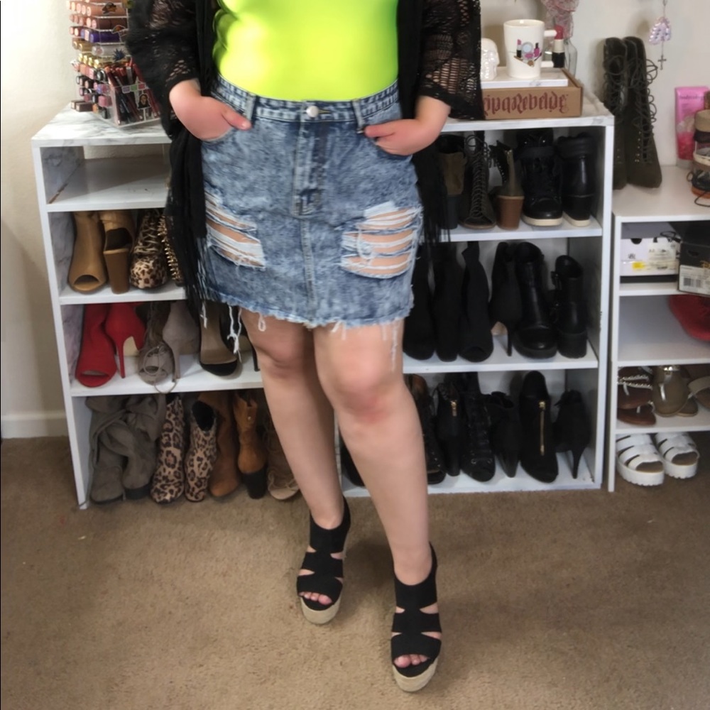 Plus Size Denim Skirt